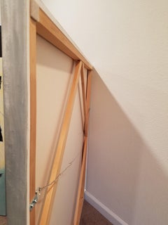 Spacewalker IV - Colorful Abstraction Painting with Red + Blue + Cream Colors