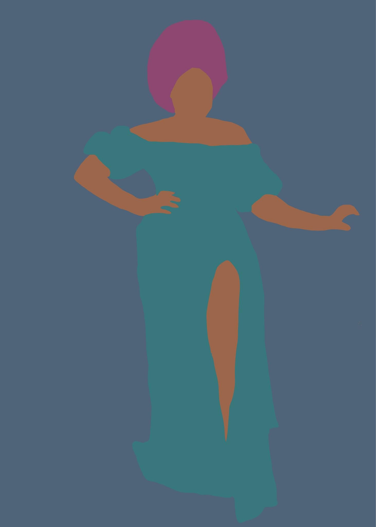 Stand Strong- Ilustración digital de una mujer Rosa+Azul+Teal (1/20)