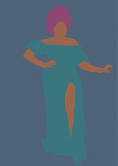 Stand Strong- Digital Illustration of a Woman Pink+Blue+Teal (1/20)