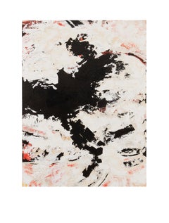 Roulette No. 2- Abstract Expressionist Acrylic Painting (Black+White+Red)