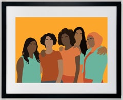 Congregate - Colorful Print of Womanhood / Sisterhood / Women of Color (Yellow)