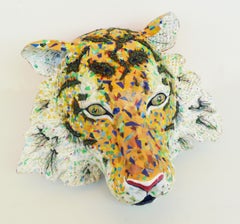 Amur- Sculpture of Endangered Siberian Tiger Created from Up-Cycled Materials