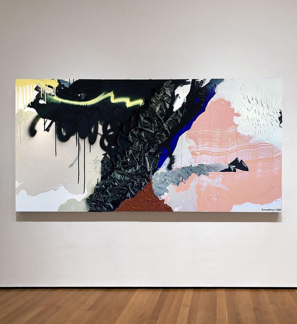 2020 Untitled- Large Gestural Contemporary Abstract Painting - Mixed Media Art by Natasha Kramskaya