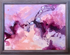Plum Thunder- Purple +Pink Abstract Contemporary Painting of Storm Sky