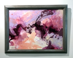Plum Thunder- Purple +Pink Abstract Contemporary Painting of Storm Sky