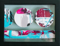 Portholes 4- Colorful Abstract Collage Painting