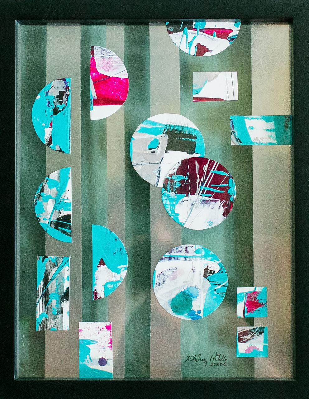 Whitney Pintello Abstract Painting - Portholes 2- Colorful Abstract Collage Painting