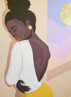 Arms to Pray With - Contemporary Painting by Nigerian Artist (Gold + Black)