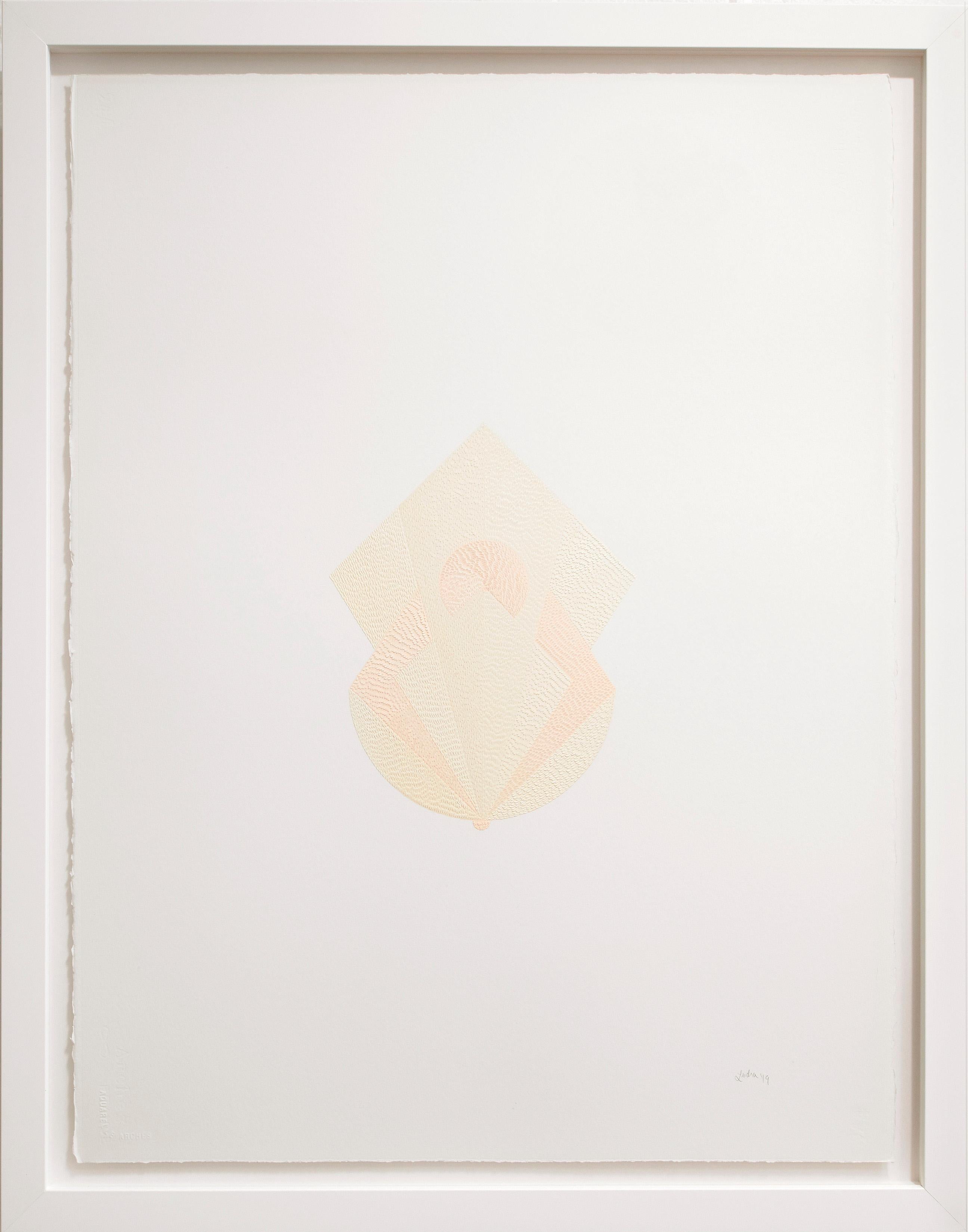 Knife Drawing Papagayo I - Contemporary Manipulated Textured Paper(Yellow+Beige)