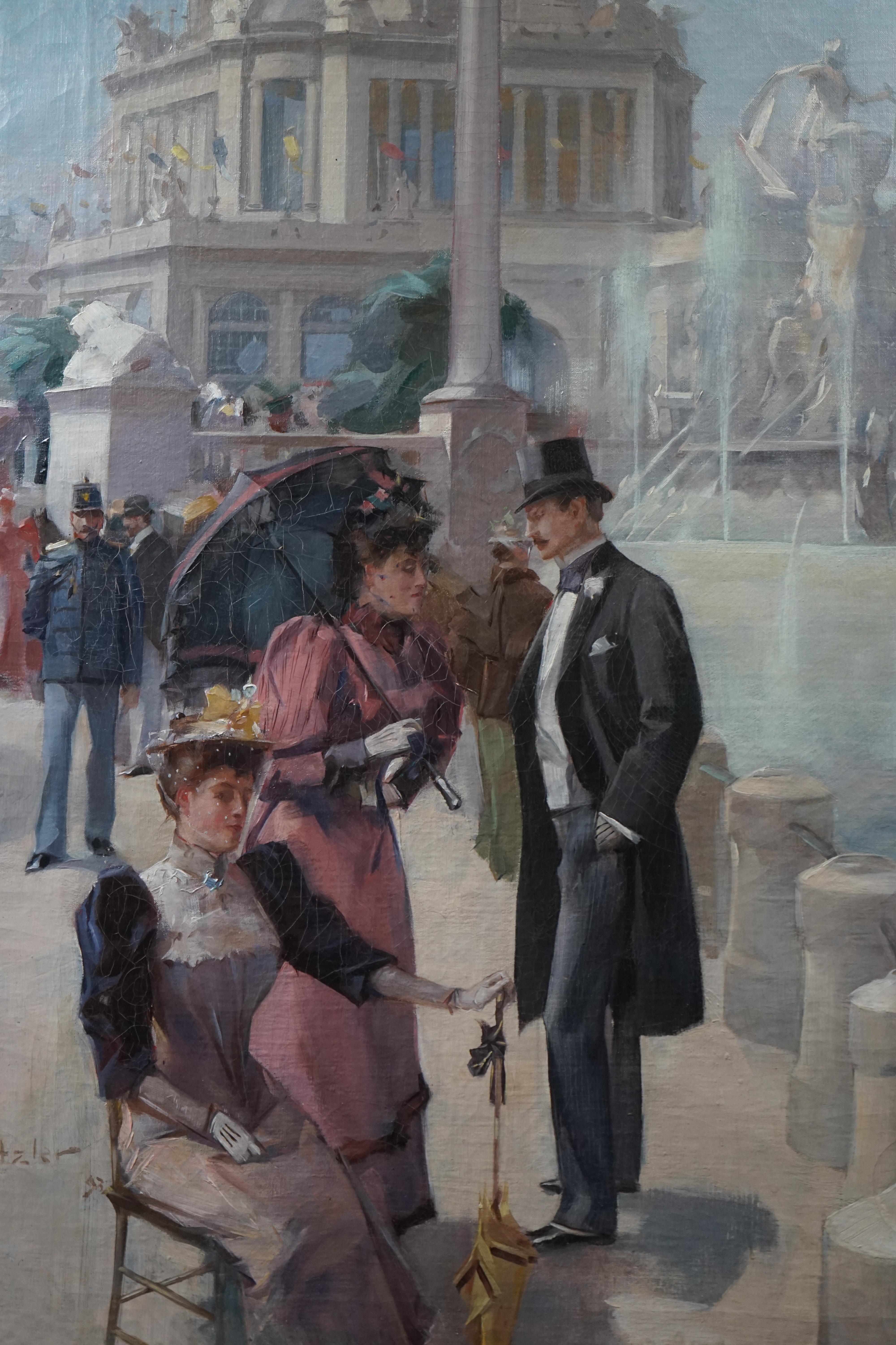 Hugh Ditzler  Figurative Painting – Periode Amerikanischer Impressionist Weltausstellung Kolumbianische Messe von 1893