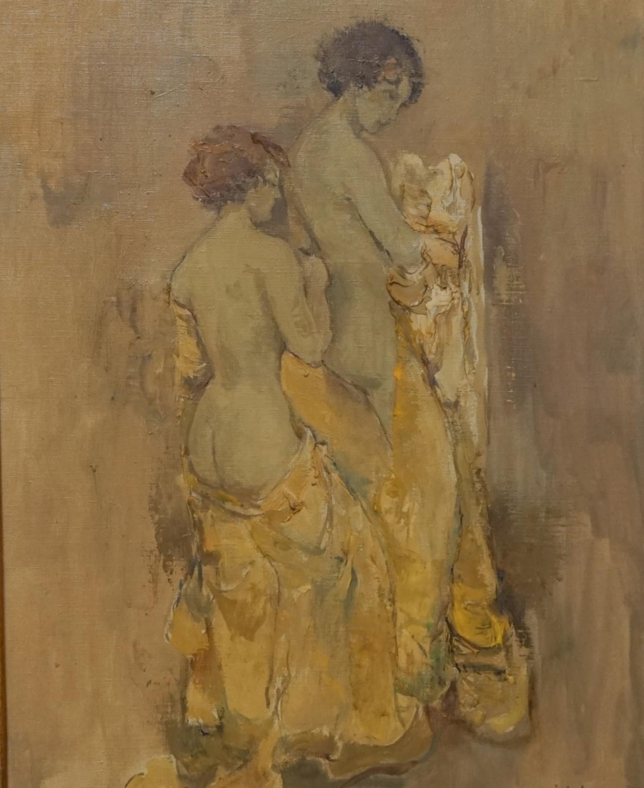 French Impressionist Posing Female Nudes  - Painting by Charles michel