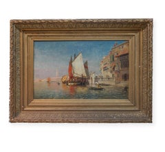 1878 Venetian Canal Painting San Marco