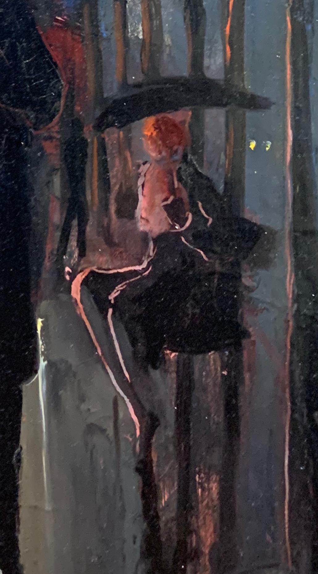 Margaret De Corini American Antique Nocturnal Parisian Street Scene Painting en vente 3
