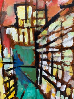 Puerto-Rican Rafael Garcia Large Abstract Painting 1962