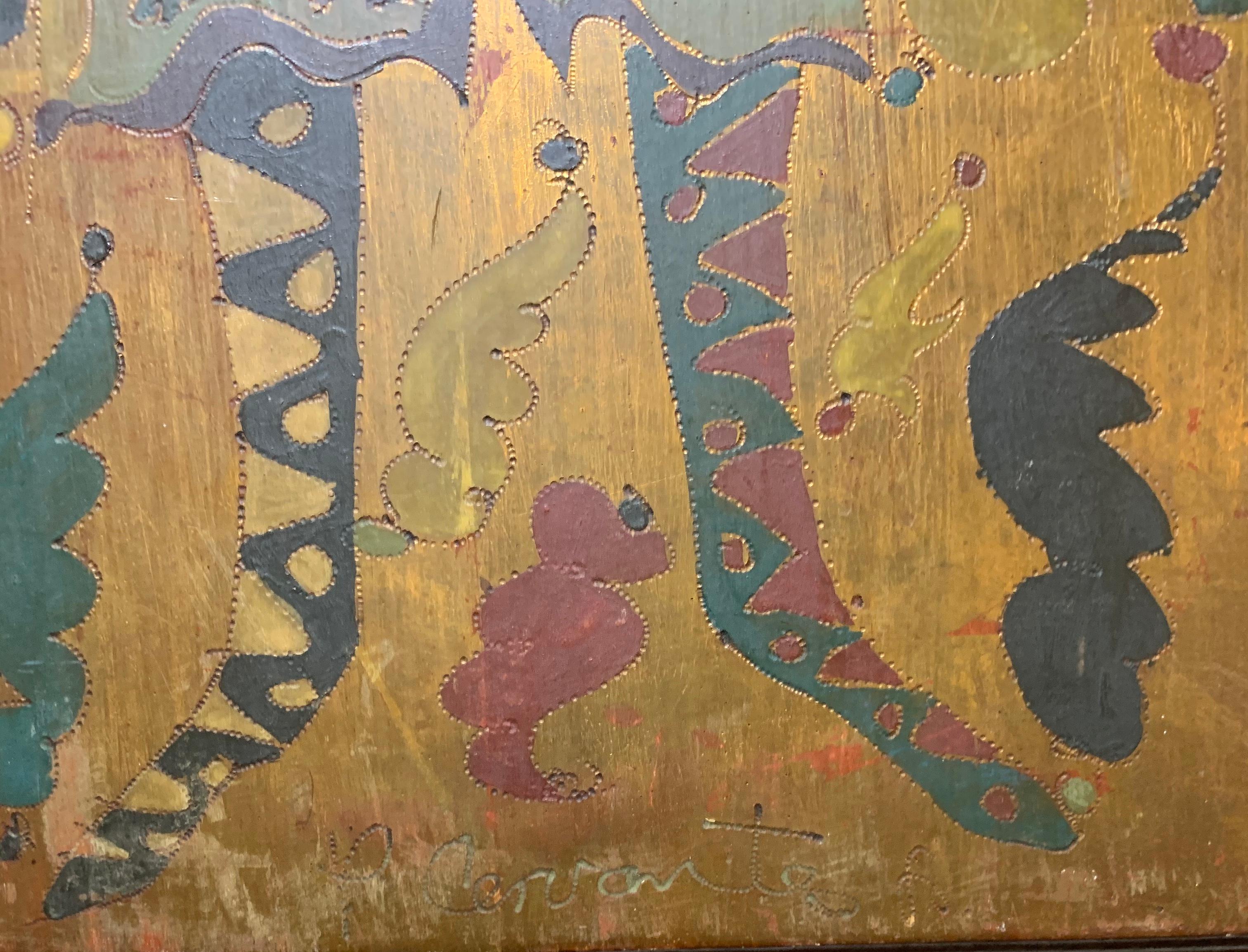 Peinture de Taxco au Mexique sur panneau de bois en vente 3