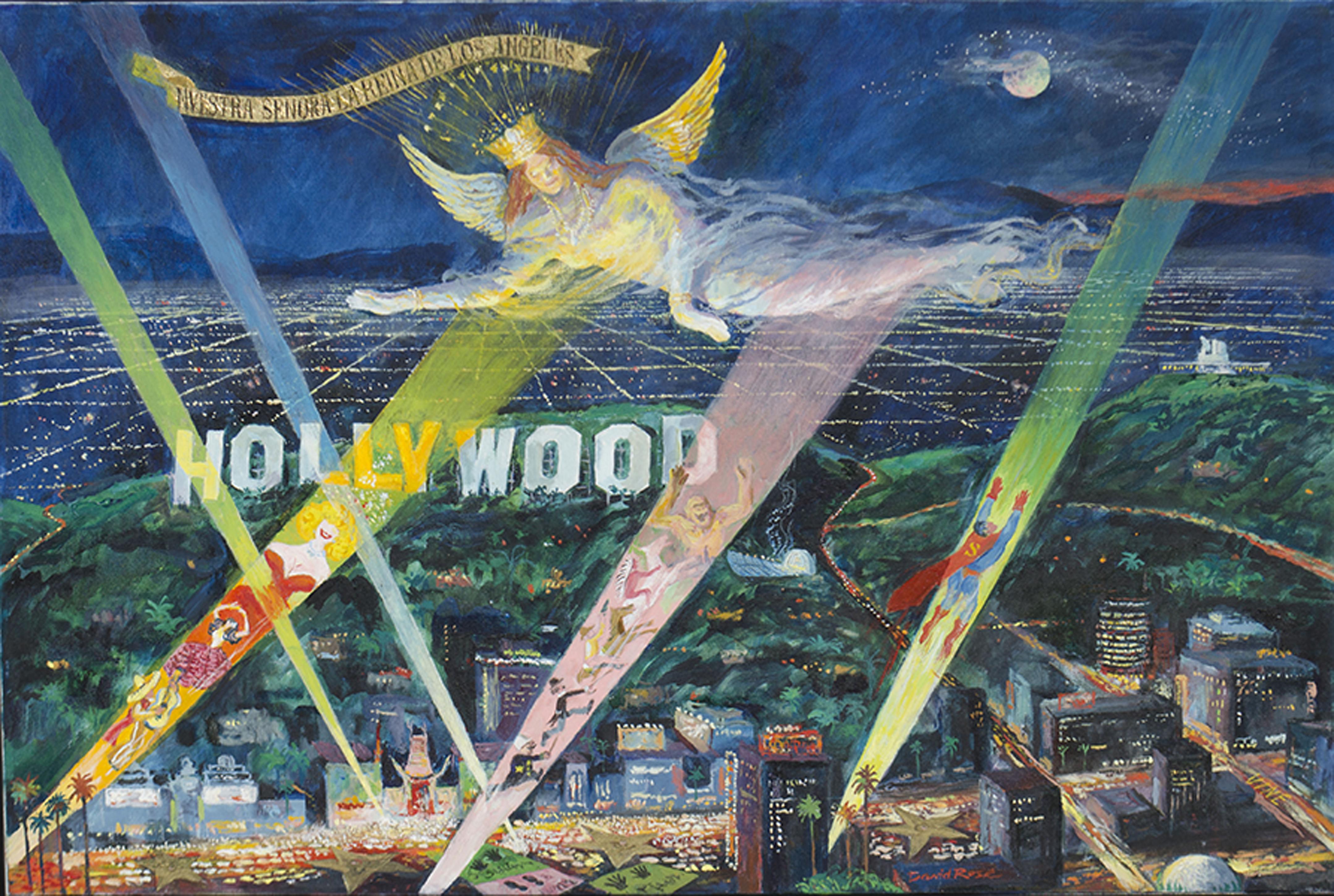 David Rose Figurative Painting - Queen of Angels over Hollywood