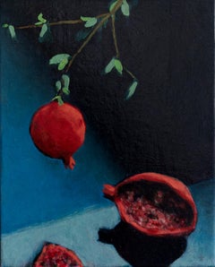 "Grenade'" Still life oil painting by contemporary artist Nils Benson