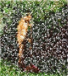 "Yard Work 7" one of a kind contemporary hand stitched embroidery.