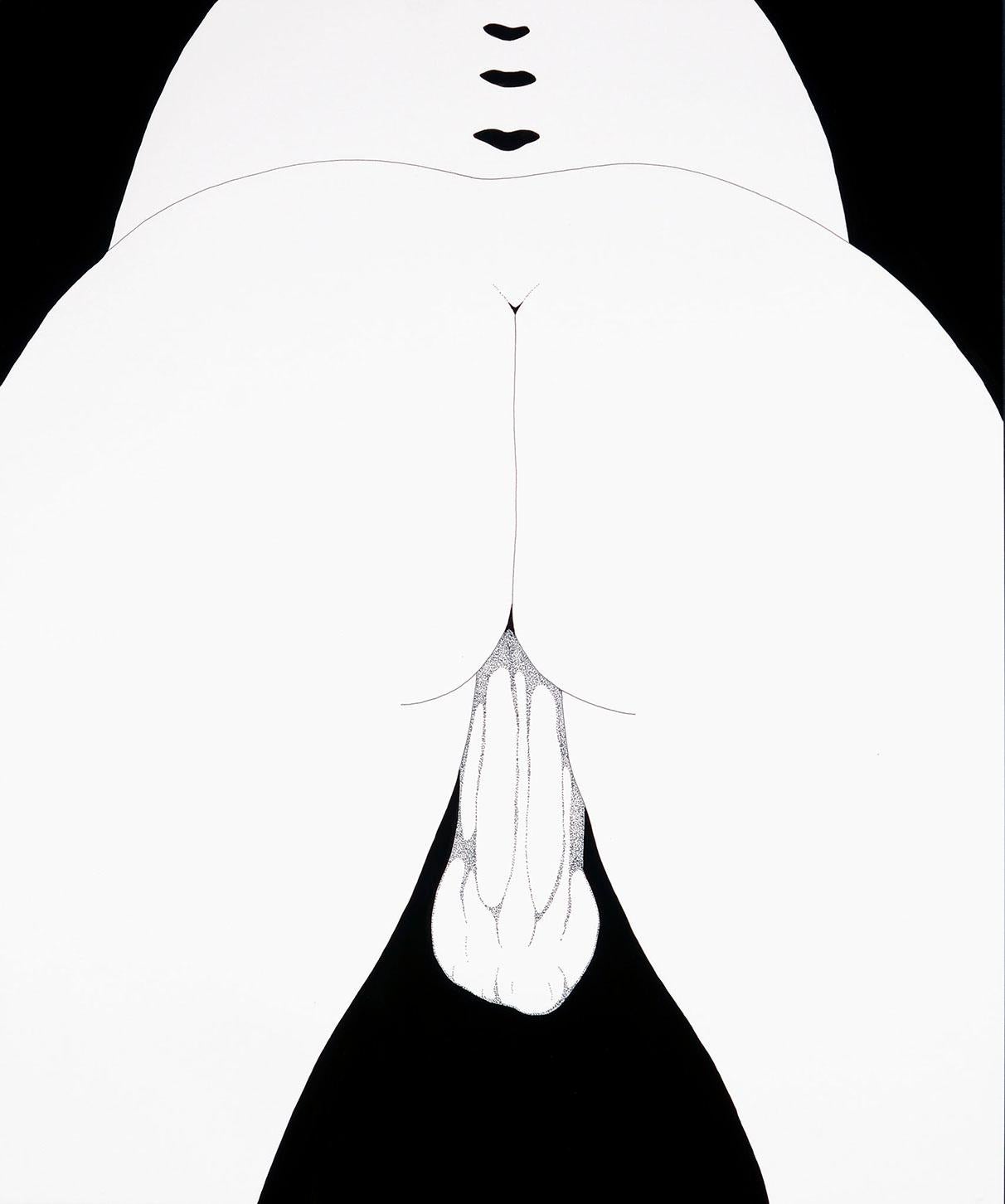 With her signature wry insouciance, Kitty Brody’s series of 2017 nudes pairs graphic precision with a close-up erotic perspective. Employing high contrast black and white imagery, whilst also offering a strong graphic punch, the eminently