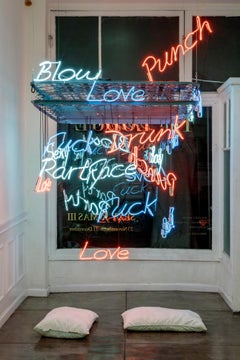 "Looking For Love In All The Wrong Places" Neon Light and Metal Sculpture