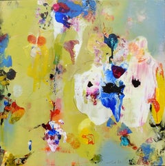 "Divine Garden Series #285, " Mark Whitmarsh, Contemporary Yellow Flowers, 24x24