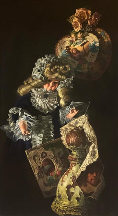 « The Brass Ring », Bob Byerley, huile sur toile originale, 24 x 12 pouces, réalisme