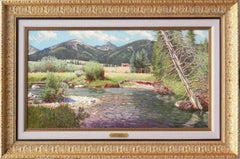 "Gallantin River", Tony Eubanks, Original Oil on Canvas, Landscape, 24x48 in.