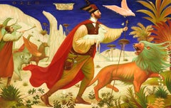 "The Ox, The Lion, The Eagle, The Man", Igor Samsonov, Oil on Canvas, Surrealist
