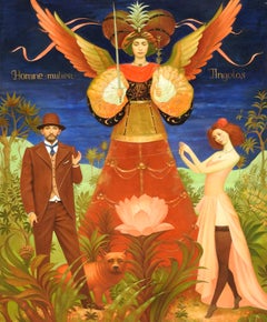 „Angelos“, Igor Samsonov, Öl auf Leinwand, surrealistisches figuratives Gemälde