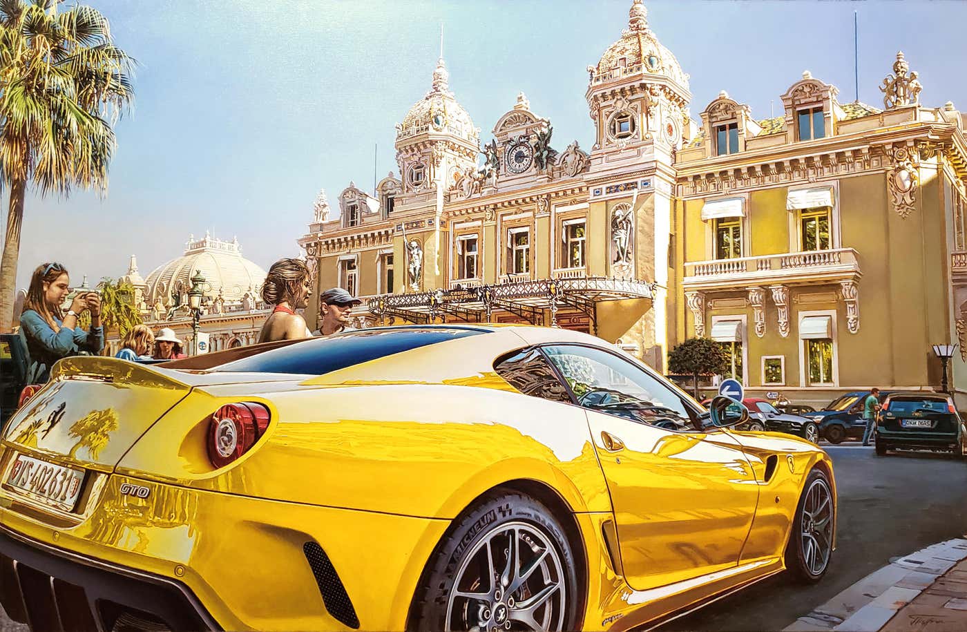 Oleg Turchin - "Yellow Ferrari", Oleg Turchin, Oil on Canvas, 36" x 54 ...
