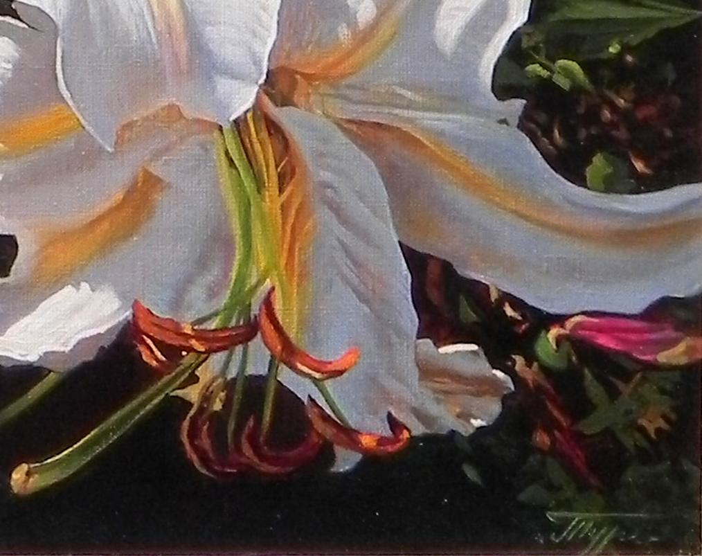 paintings of white lilies