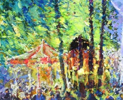 "l'Auberge de la Place au Manège", Gerard Valtier, Oil on Canvas, French, Hotel