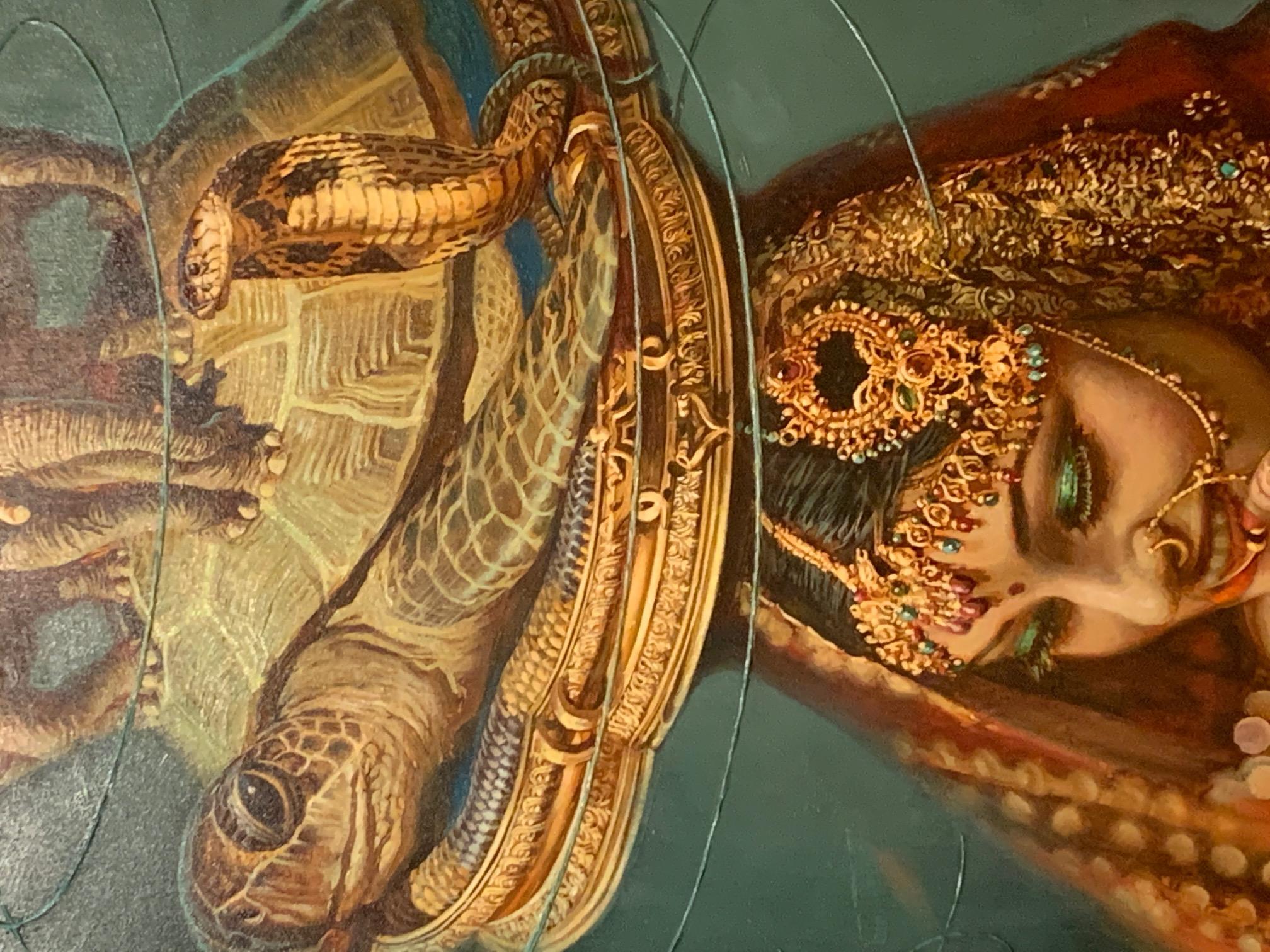 « Indian » (La naissance de l'univers), Oleg Turchin, surréalisme, figuratif, 58 x 30 en vente 4