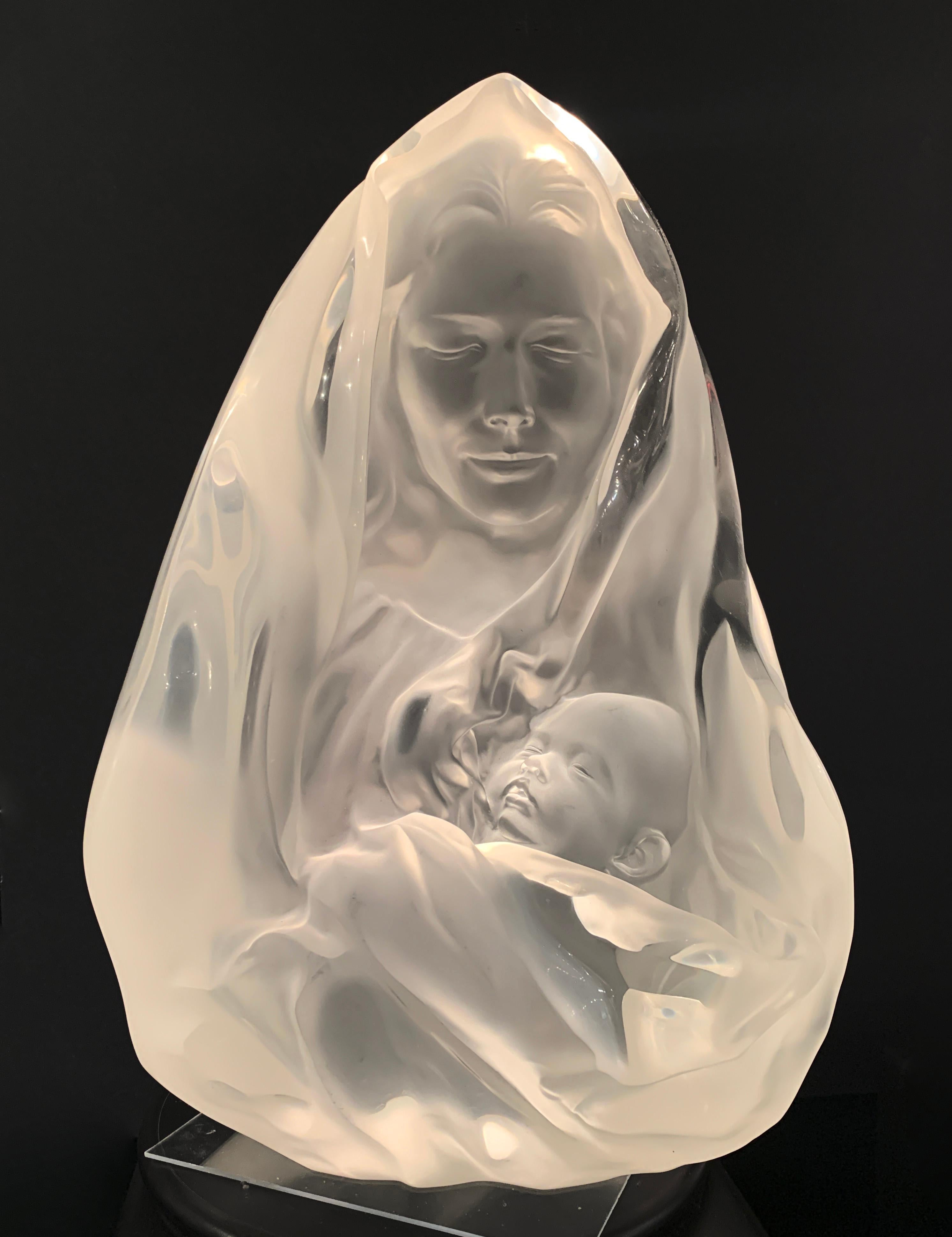 "Mother & Child", Frederick Hart, Acrylic Sculpture, 24x18x10 in., 43x150, white