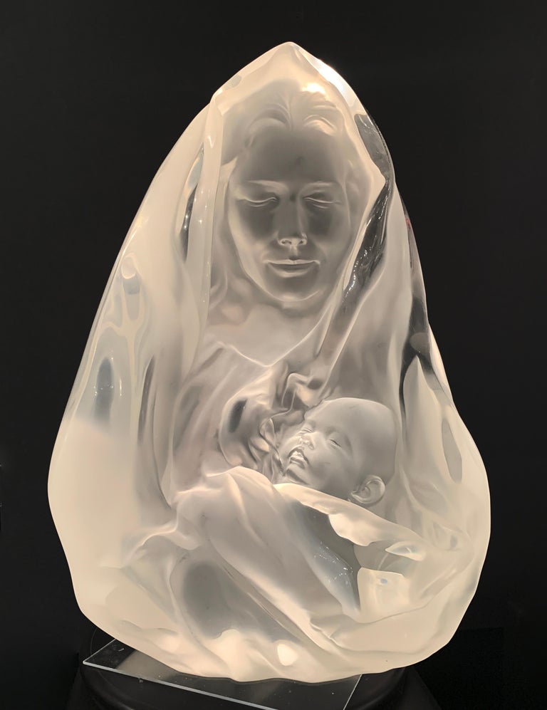 Frederick Hart - "Mother and Child", Frederick Hart, Acrylic Sculpture,  24x18x10 in., 43x150, white For Sale at 1stDibs