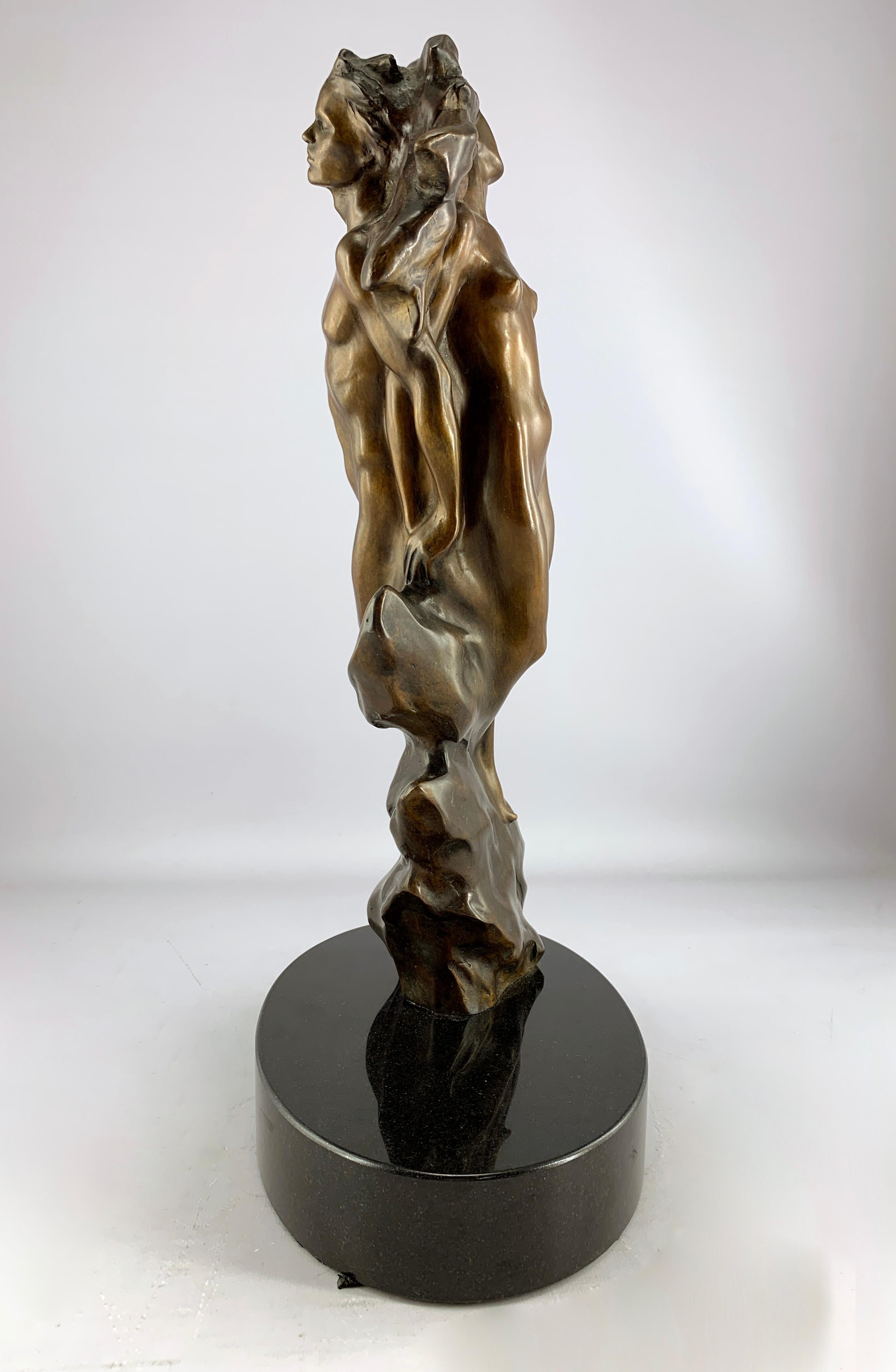 « Union », Frederick Hart, Sculpture figurative en bronze, 19x11x7 pouces, Femme et homme en vente 2