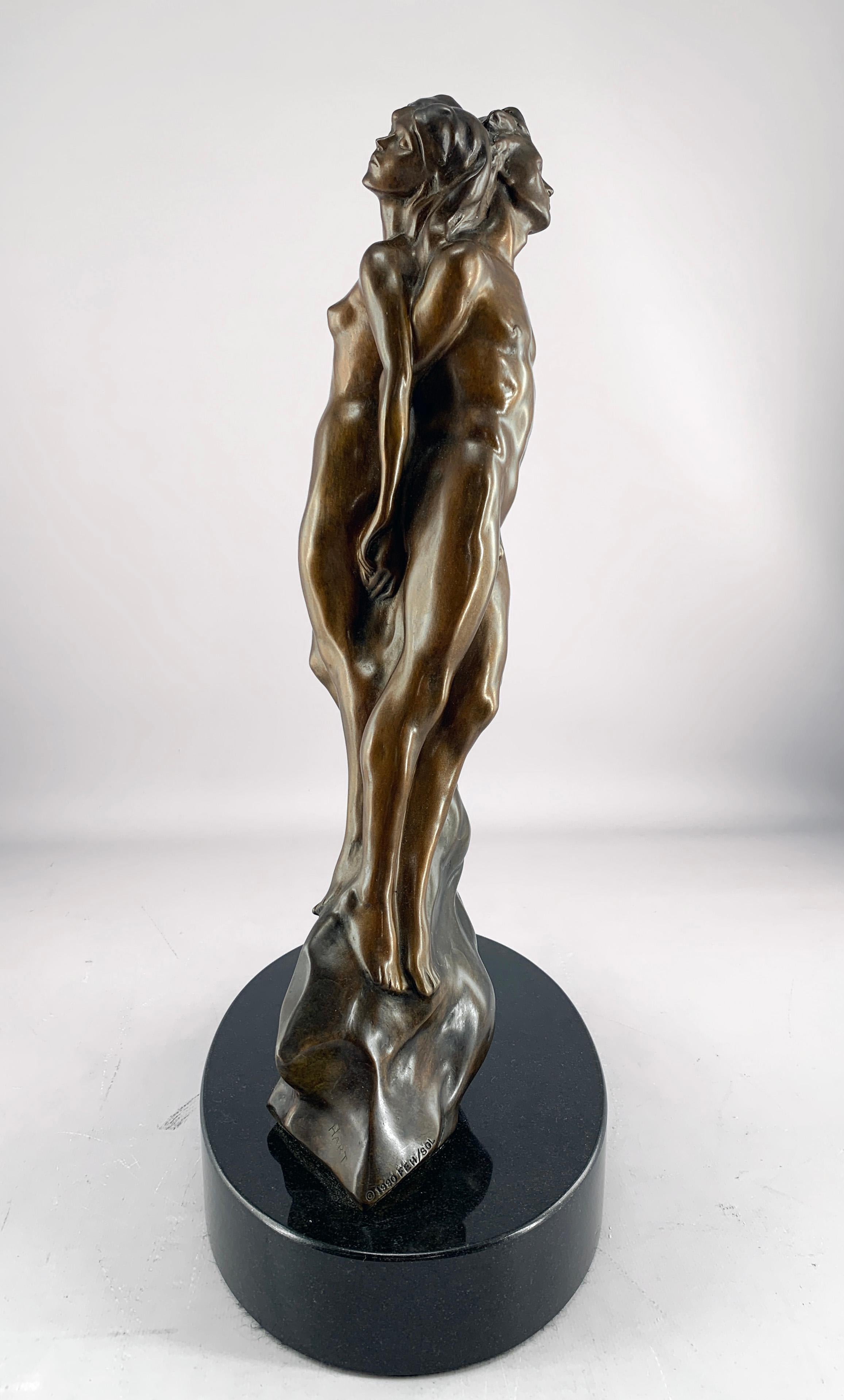 « Union », Frederick Hart, Sculpture figurative en bronze, 19x11x7 pouces, Femme et homme en vente 3