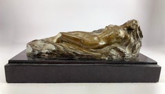 "Reclining Figure", Frederick Hart, Bronze Figurative Sculpture, 7x14x7 in.