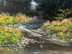 „Pine Creek in September“, Bogomir Bogdanovic, Öl auf Karton, Landschaft, 30x39