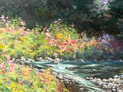 « Pine Creek in September », Bogomir Bogdanovic, huile sur panneau, paysage, 30x39