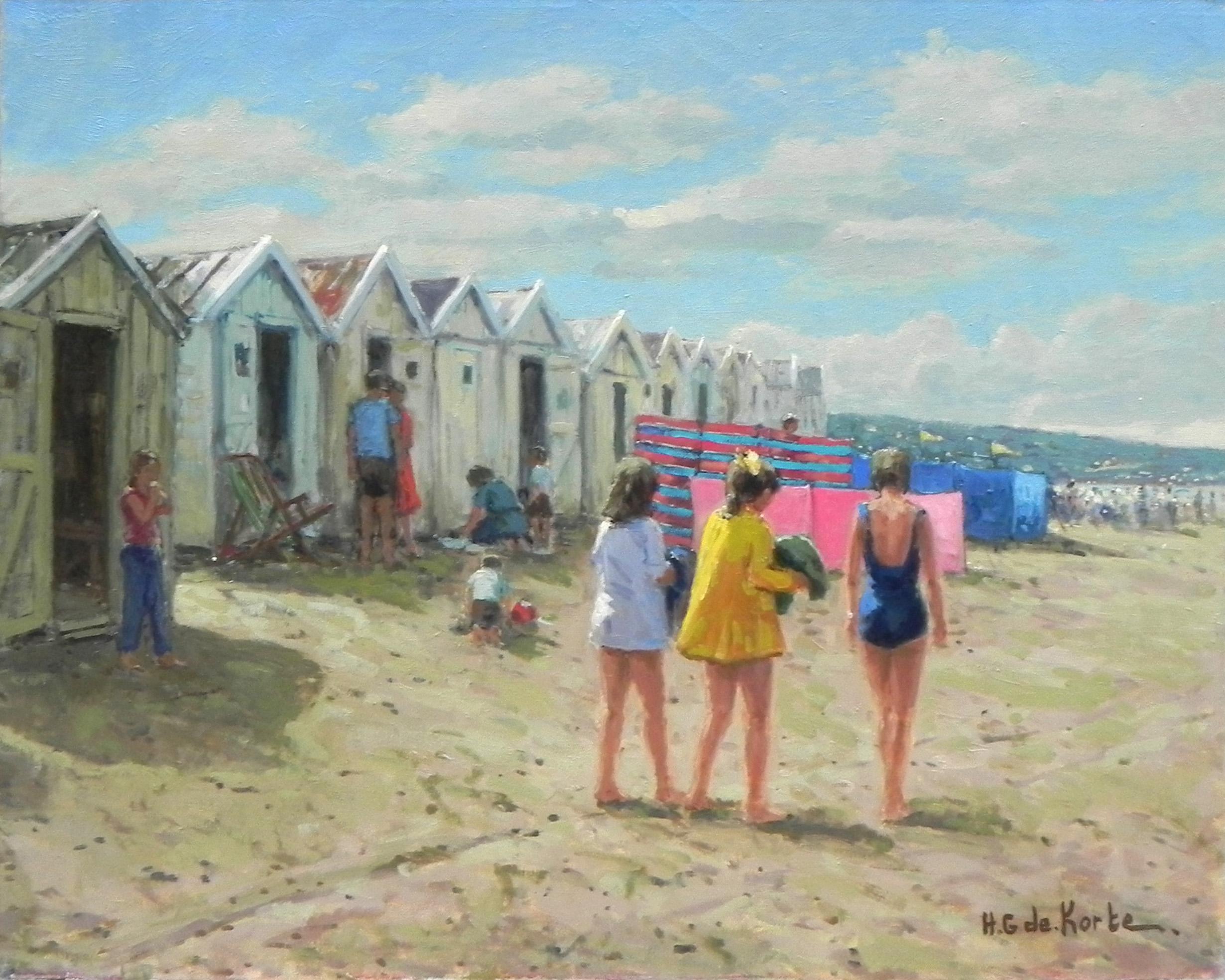 "The Beach", Henni de Korte, 20x24 in, Oil on Canvas, Classical Impressionism
