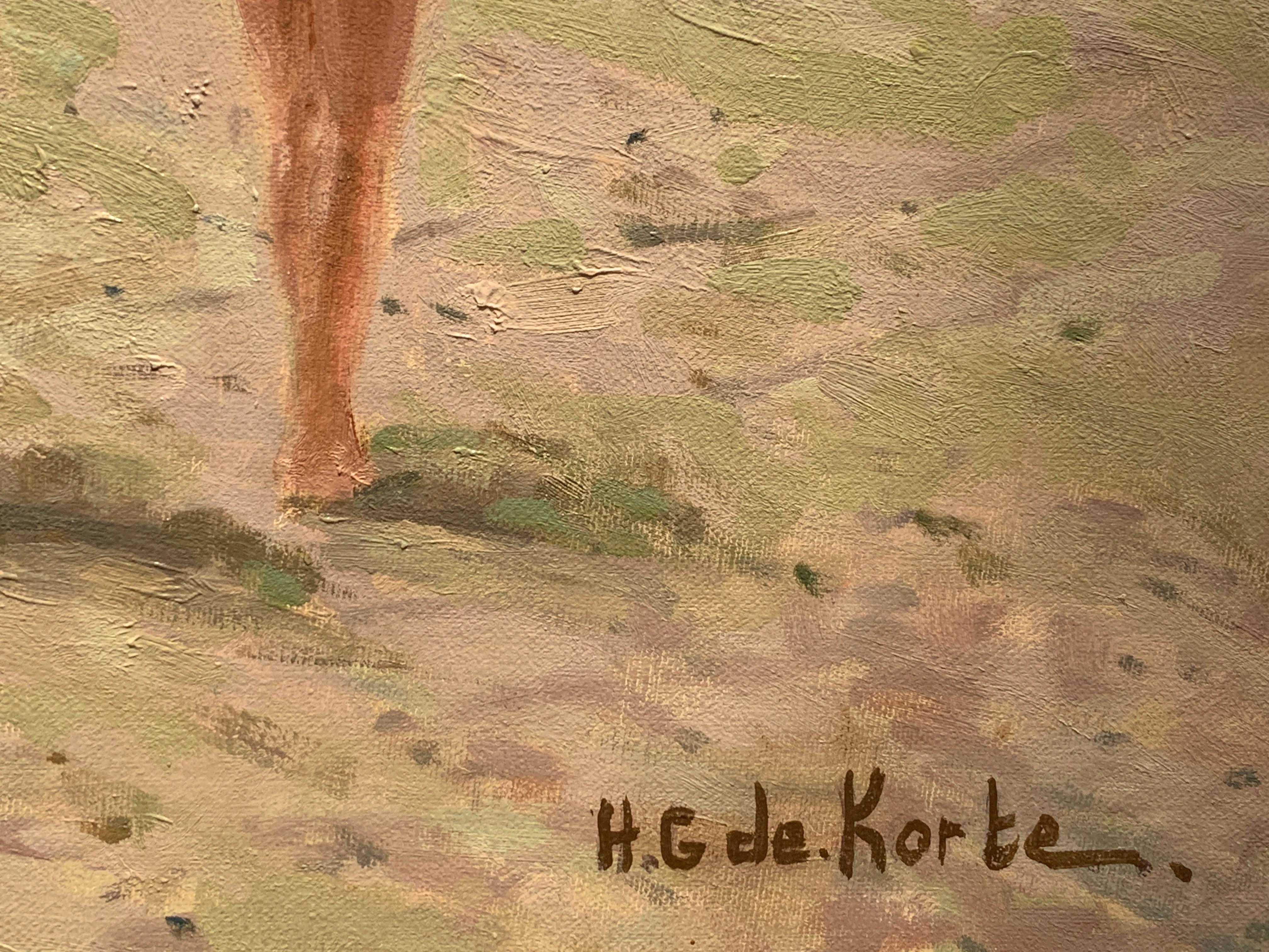 „Der Strand“, Henni de Korte, 20x24 Zoll, Öl auf Leinwand, klassischer Impressionismus – Painting von H. G. de Korte