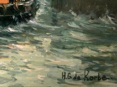 "Rotterdam Harbor", Henni de Korte, 20x24 in, Oil on Canvas, Impressionism