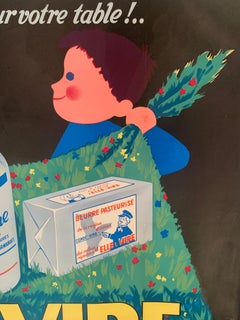 Poster originale Antique French, "Elle e Vire", Andre Roland, litografia