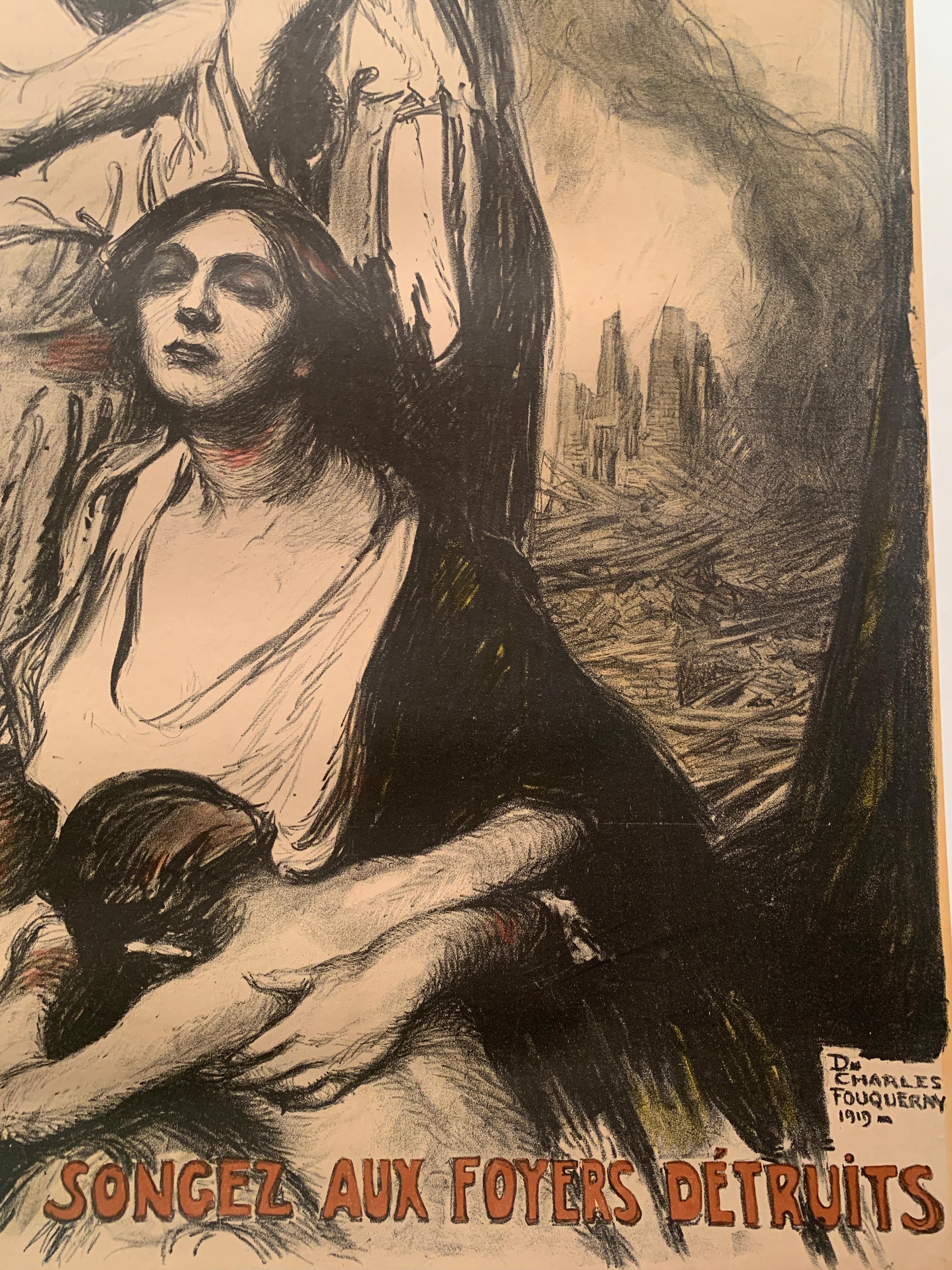 Affiche française ancienne d'origine, « Journee », Charles D. Fouqueray, Lithographie en vente 2