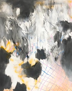 Colorful Abstract Contemporary Painting, Mixed Media on Canvas 2018