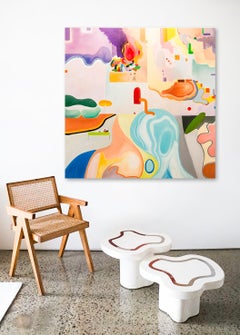 Surreal, Colourful Abstract Oil on Canvas Painting - Dreamhaus (2018)