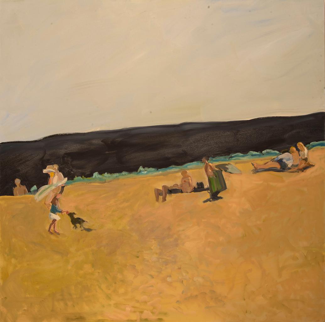 Cornelia Foss Landscape Painting - CORNELIA FOSS "Beach People" oil on canvas beach painting w figures