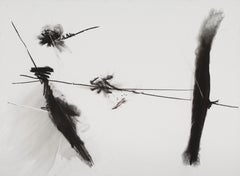 PETER WISE "Untitled" abstract black & white charcoal drawing on paper