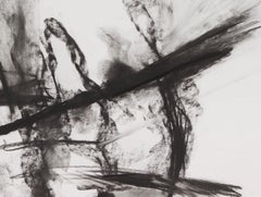 PETER WISE "Untitled" contemporary charcoal black & white abstract drawing